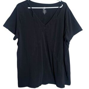 Addition Elle 4X Top Tshirt Black Basic Relaxed Fit Casual Comfy Cotton Stretchy